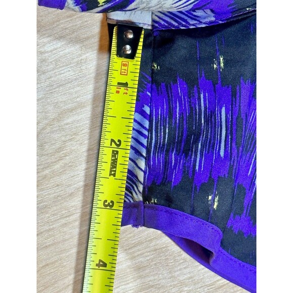 NIKE Womens Dri Fit Running Shorts Purple Black White Striped Standard Fit Small - Picture 9 of 10